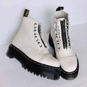 Dr. Martens Sinclair Milled Nappa Leather Platform Boots in White